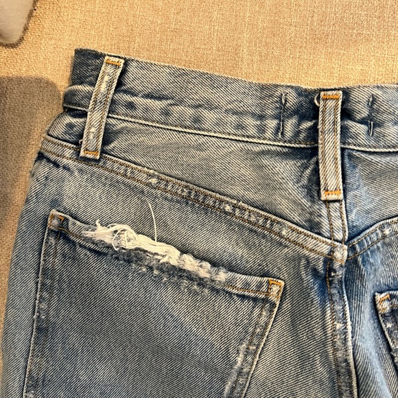 Agolde Parker Cut Off Shorts in Swampeet - Picture 8 of 9